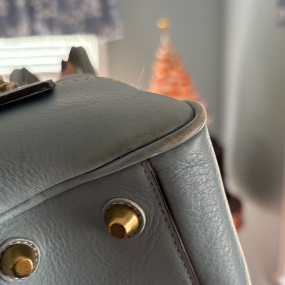 VINTAGE 2006 Coach Legacy Blue Leather Satchel Handbag Style 10526 - Picture 4 of 9